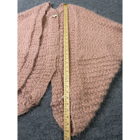 Entro Cozy Textured Knit Cocoon Cardigan Wrap Womens L‎ Pink Open Front Sweater - Picture 9 of 10